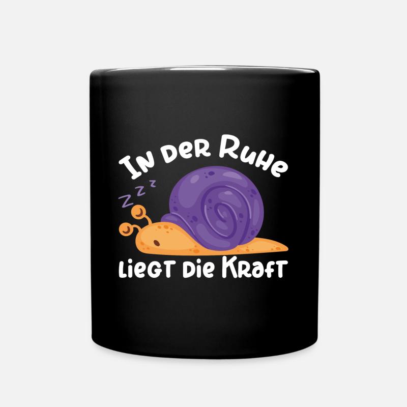 Schlafende Schnecke - Tasse einfarbig - Schwarz