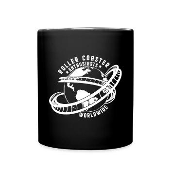 Roller Coaster Enthusiasts Worldwide Globe - Full Colour Mug - black - Front