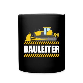 Bauleiter - Lustiger Bauleiter - Baustelle - Tasse einfarbig - Schwarz - Vorne