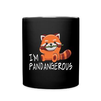 Ich bin pandangerous Pun für einen Roten Panda - Tasse einfarbig - Schwarz - Vorne