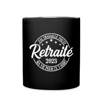 Retraité en 2023 cadeau retraité 2023 - Mug uni - noir - Devant