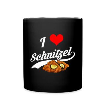 I Love Schnitzel Schnitzelfreunde - Tasse einfarbig - Schwarz - Vorne