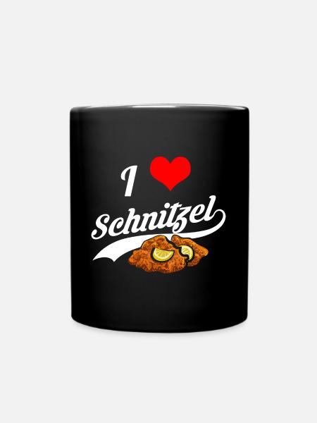 I Love Schnitzel Schnitzelfreunde - Tasse einfarbig - Schwarz