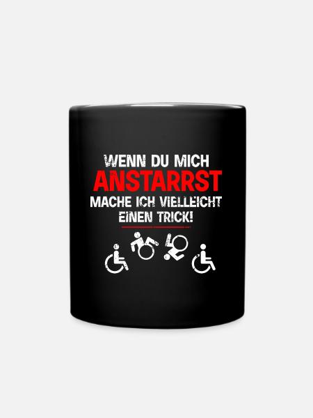 Rollstuhlfahrer, Querschnitt - Anstarrst - Tasse einfarbig - Schwarz