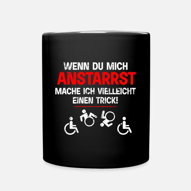 Rollstuhlfahrer, Querschnitt - Anstarrst - Tasse einfarbig - Schwarz