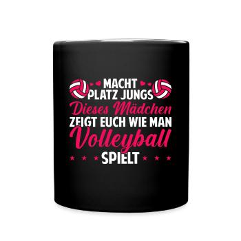 Beach Volley Frauen Volleyball Sport Geschenk - Tasse einfarbig - Schwarz - Vorne