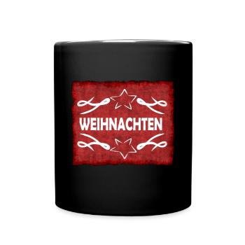 Stern Weihnachten - Tasse einfarbig - Schwarz - Vorne