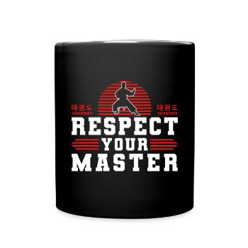 TKD Korean Martial Arts Tae Kwon - Tasse einfarbig - Schwarz - Vorne