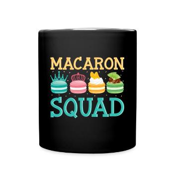 Macaron Squad Funny Macaron Dessert Food - Full Colour Mug - black - Front