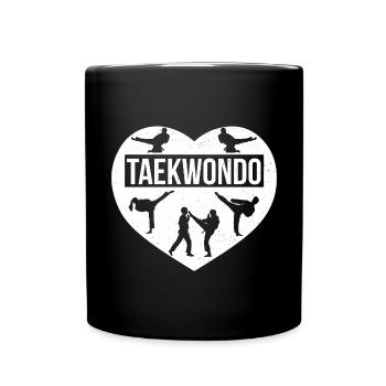 TKD Korean Martial Arts Tae Kwon - Tasse einfarbig - Schwarz - Vorne