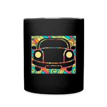 Vintage Car Hippie Vintage Artwork - Full Colour Mug - black - Front