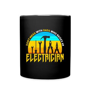 Mach keinen Mist Vater Elektriker Vater Familie - Tasse einfarbig - Schwarz - Vorne
