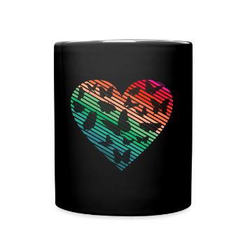 Butterfly Heart Papillons mignons - Mug uni - noir - Devant