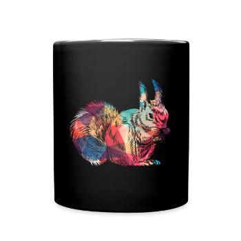 Écureuil coloré Art Retro Rongeur - Mug uni - noir - Devant