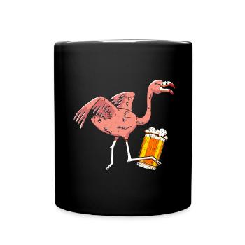 Flamingo Lustiges Flamingo Vogel Geschenk - Tasse einfarbig - Schwarz - Vorne