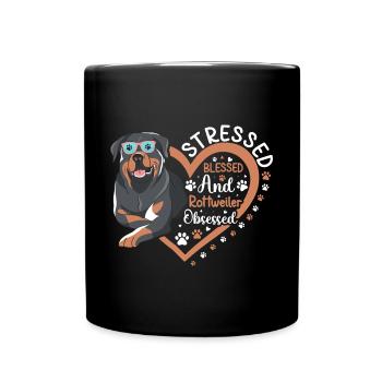 Gesegneter Rottweiler Besessener Lustiger - Tasse einfarbig - Schwarz - Vorne