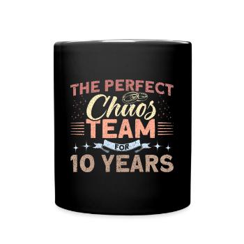 10th Wedding Anniversary Couple Design 10 Years of Marriage - Full Colour Mug - black - Front