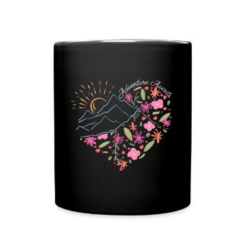 Outdoor Adventure Hiking Mountains Travelers - Full Colour Mug - black - Front