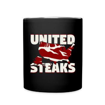 United Stakes United States Steak Humor - Full Colour Mug - black - Front