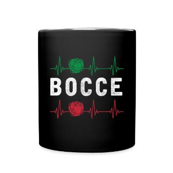 Bocce Ball Player Boules Bocce Heartbeat - Tasse einfarbig - Schwarz - Vorne