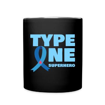 Type One Super-héros Sensibilisation au diabète DT1 - Mug uni - noir - Devant