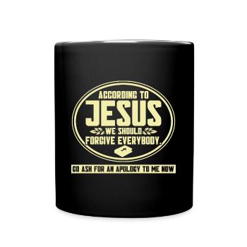 Jesus Bible Christian Religious Church Gift - Full Colour Mug - black - Front