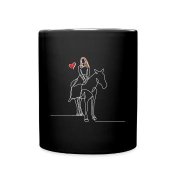 Horse Woman - Tasse einfarbig - Schwarz - Vorne