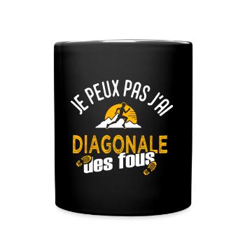 je peux pas j ai trail diagonale des fous run - Mug uni - noir - Devant
