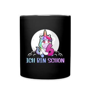 Ich bin schon 6 Geburstag - Tasse einfarbig - Schwarz - Vorne