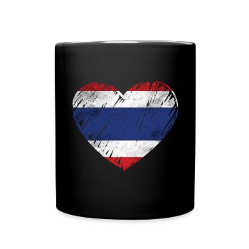 Thailand Flagge - Tasse einfarbig - Schwarz - Vorne