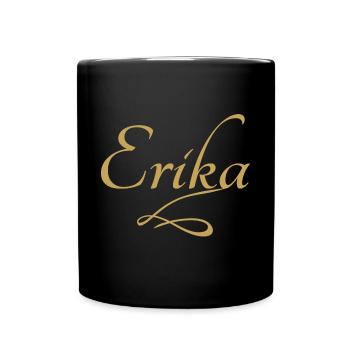 First name of Erika - Full Colour Mug - black - Front