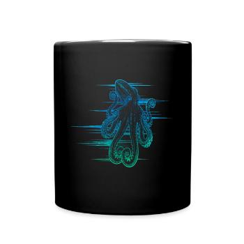 Oktopus - Tasse einfarbig - Schwarz - Vorne