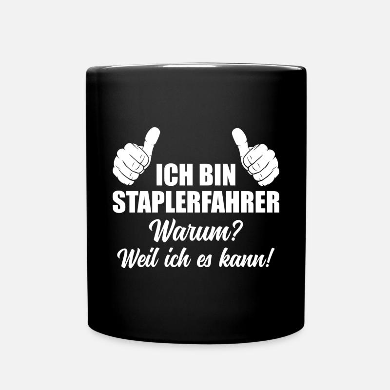Logistik Gabelstapler Lagerist Staplerfahrer - Tasse einfarbig - Schwarz