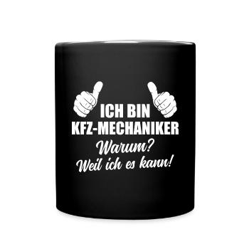 Autoschrauber Kfz Mechaniker Geschenk - Tasse einfarbig - Schwarz - Vorne