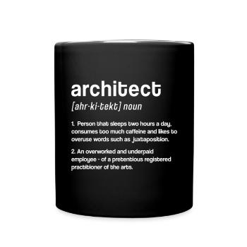 Architekt Kunst Architektur Designer - Tasse einfarbig - Schwarz - Vorne
