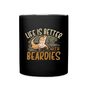Bearded Dragon Lizard Reptile Herpetologist - Full Colour Mug - black - Front