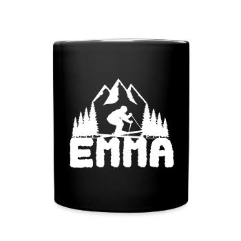 Skier First name Emma Name Skier - Full Colour Mug - black - Front