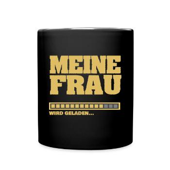 Ladebalken meine Frau heirat wird geladen - Tasse einfarbig - Schwarz - Vorne