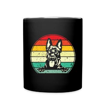 Holländischer Schäferhund Dutch Shepherd - Tasse einfarbig - Schwarz - Vorne