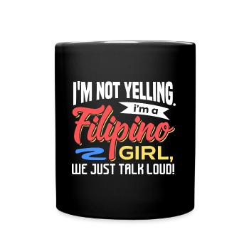 Filipino Girl Filipina Design für stolze Pinays - Tasse einfarbig - Schwarz - Vorne