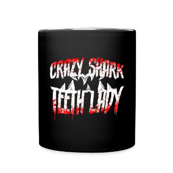 Megalodon Shark Tooth Fossil Collector Gift - Full Colour Mug - black - Front