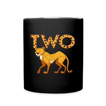 2ème anniversaire Cheetah Zoo Safari 2 ans - Mug uni - noir - Devant