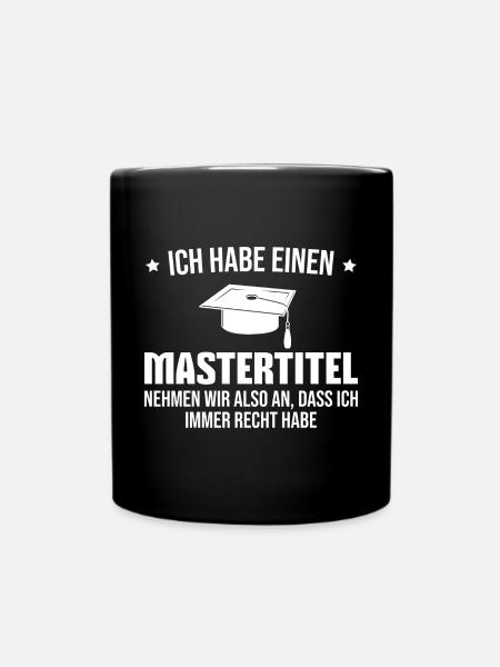 Mastertitel Abschluss Masterprüfung Master - Tasse einfarbig - Schwarz