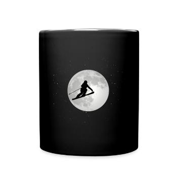 Skifahren Skifahrer Skilaufen Ski fahren Skiing - Tasse einfarbig - Schwarz - Vorne