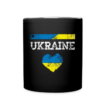 Ukraine - Tasse einfarbig - Schwarz - Vorne
