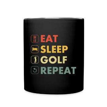 Golf eat sleep repeat - Full Colour Mug - black - Front