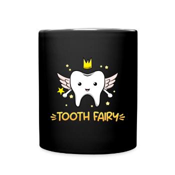 Zahnarzt Zahnarzthelferin Zahnfee I Geschenk - Tasse einfarbig - Schwarz - Vorne