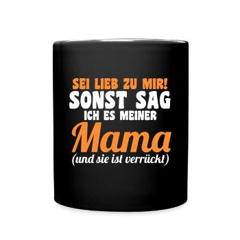 Sohn Tochter Mutter Mama - Tasse einfarbig - Schwarz - Vorne