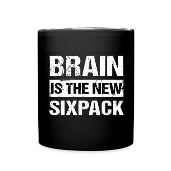 Brain est le nouveau sixpack Smart Schlau Clever Humor - Mug uni - noir - Devant