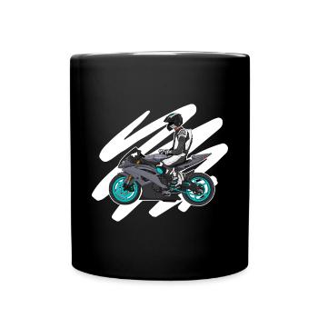 Supermoto / Supermotard / Supermoto Wheelie Biker - Mug uni - noir - Devant